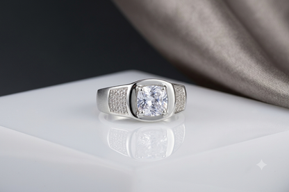 Classic Italian 925 Silver Statement Ring for Men