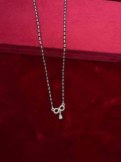 Timeless Bloom Silver Mangalsutra with infinity pendant