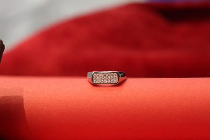 925 Italian Silver Men’s Statement Ring with Embedded Stones