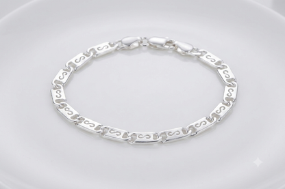 Pure Silver navabi Bracelet for Men | Flexible navabi Pattern | Elegant Casual & Party Wear