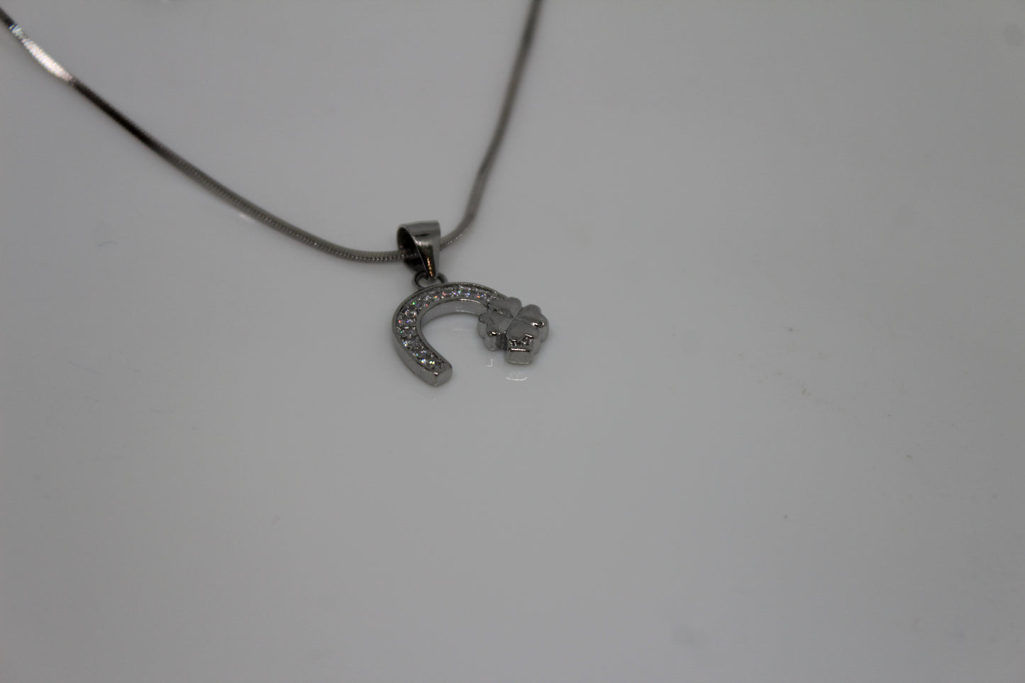 Silver chain with pendant with earrings