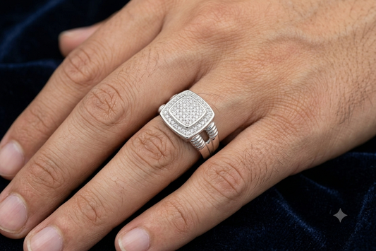 Classic Italian Finish Silver Ring for Men – Party & Formal Wear