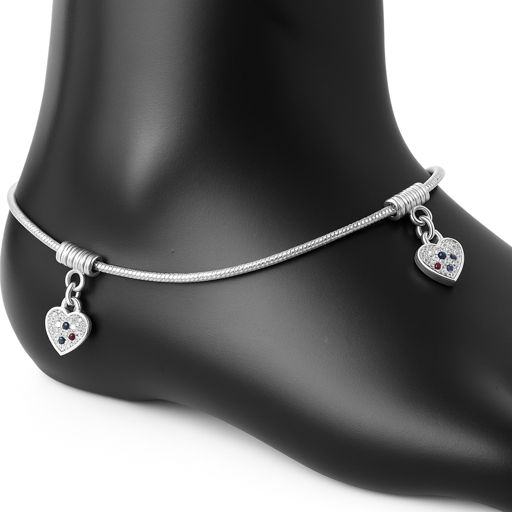 silver anklets for women