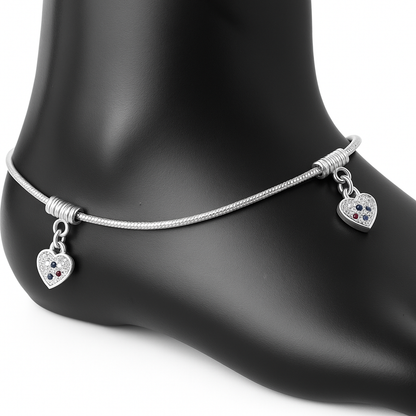 silver anklets for women