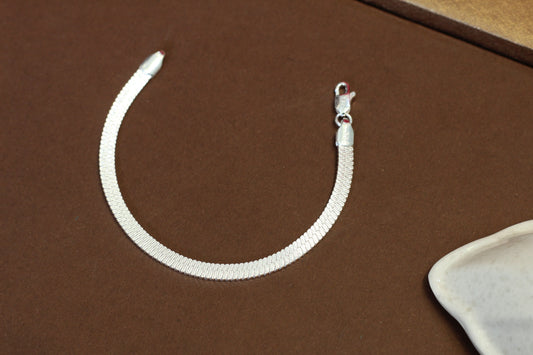 Silver Men’s Snake Chain Bracelet | Italian Finish | Premium Daily Wear Kada Bracelet