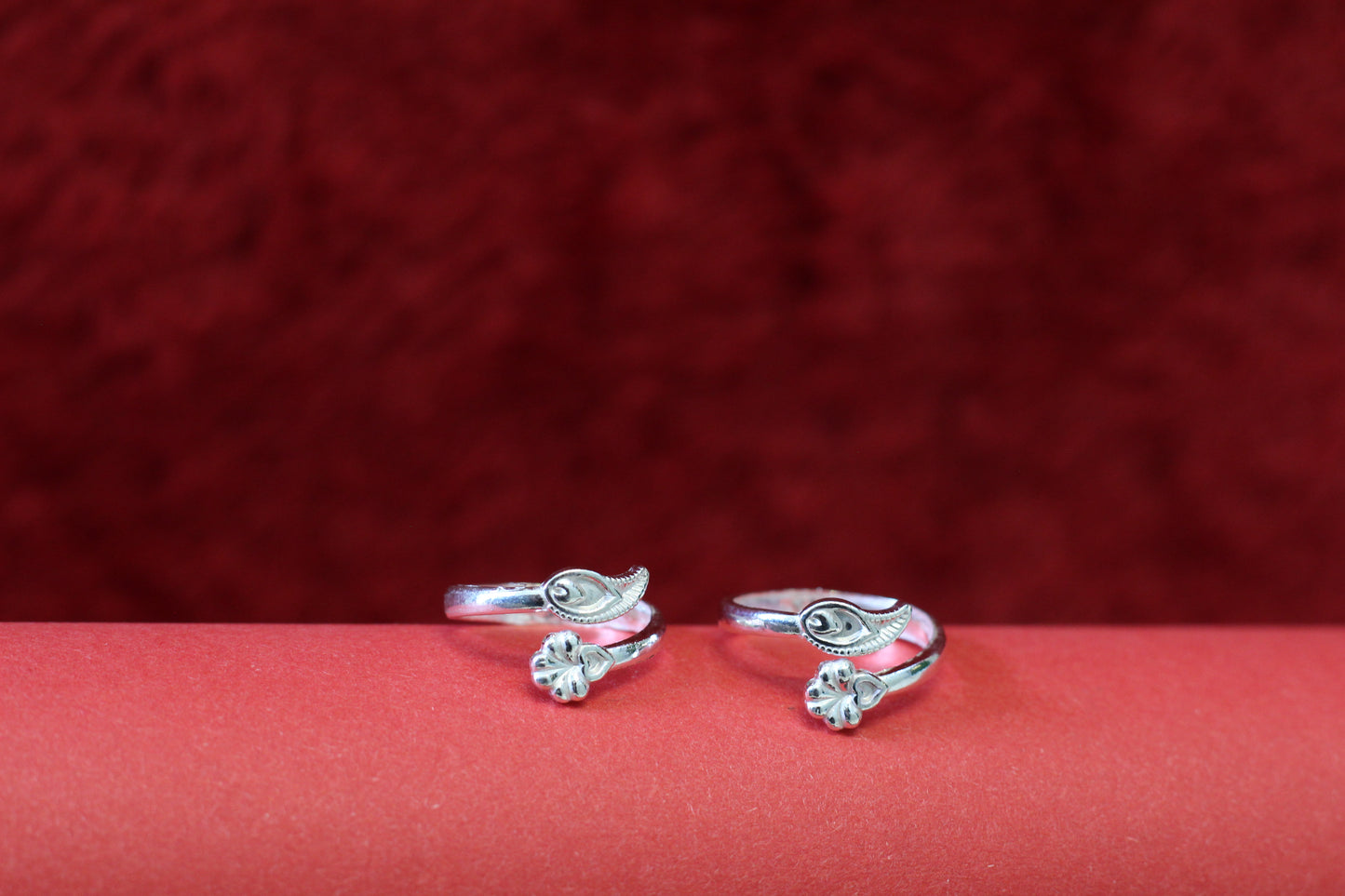 Traditional Silver Bichiya for Women | Elegant Floral Toe Rings | Adjustable Fit | Everyday Wear