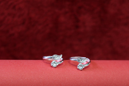 Traditional Silver Bichiya for Women | Elegant Floral Toe Rings | Adjustable Fit | Everyday Wear