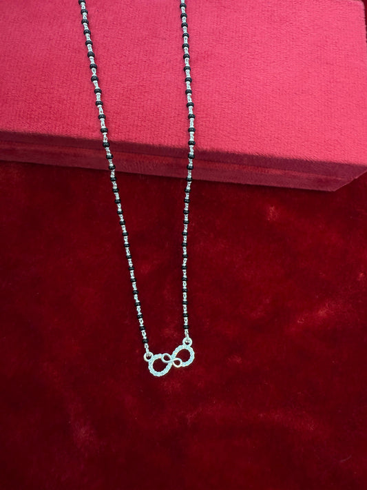 UrbanElegance Minimalist Silver Mangalsutra infinity pendant