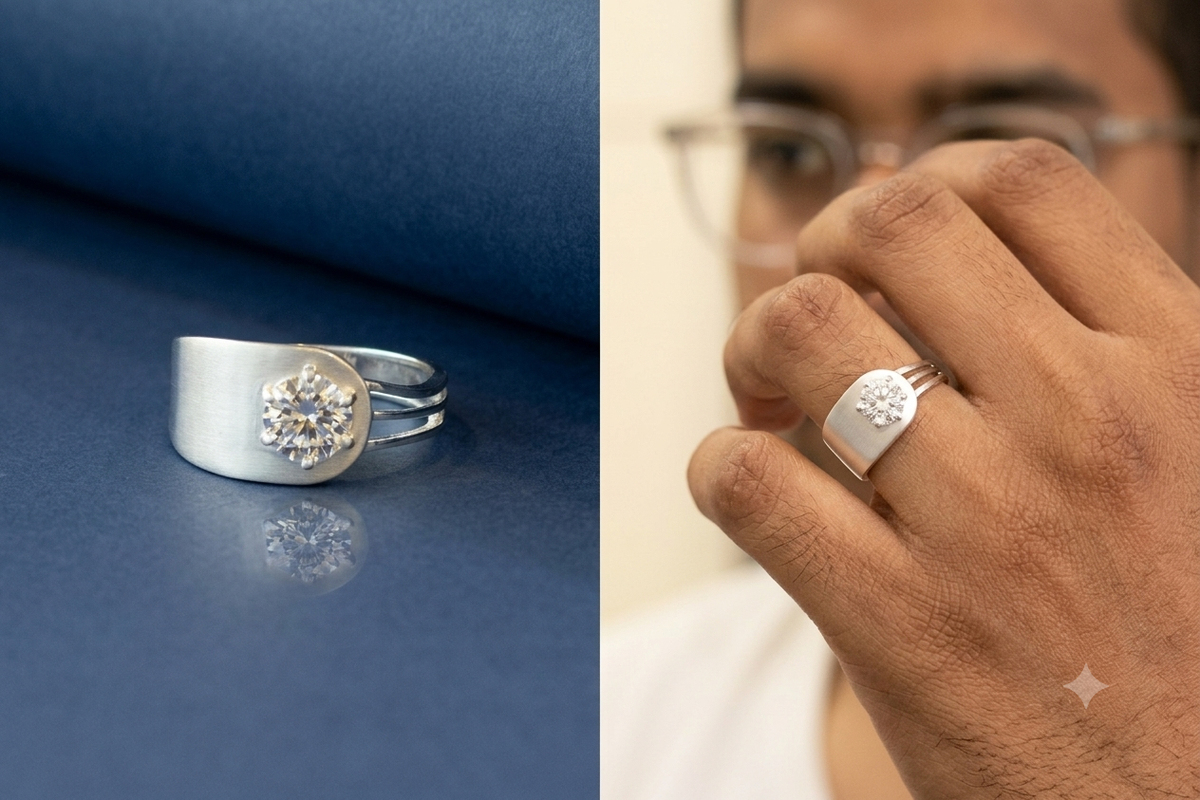 Silver men's ring