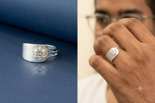 Silver men's ring