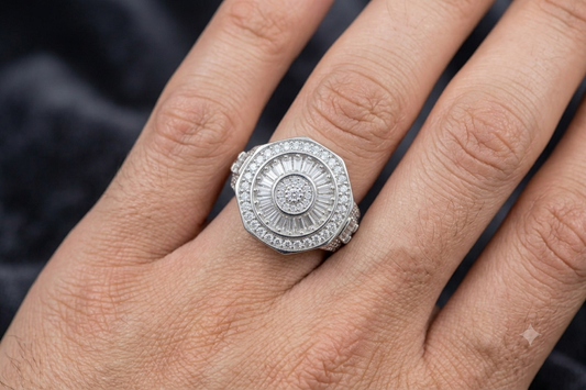 Luxury Italian Sterling Silver Square Ring – Men’s Jewelry