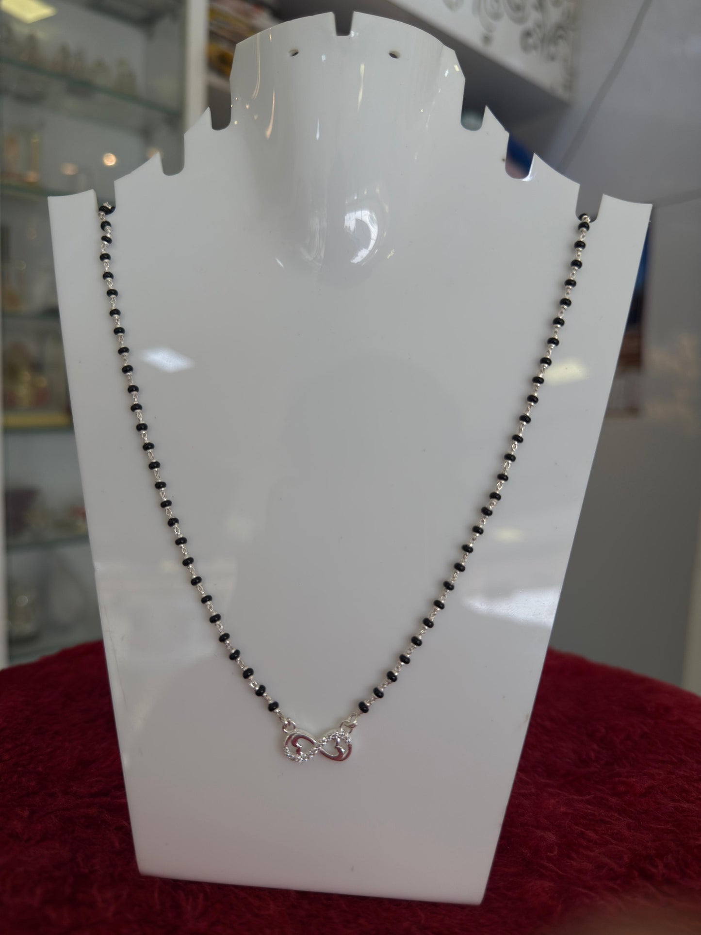 LunaDrop Contemporary Silver Mangalsutra with infinity pendant