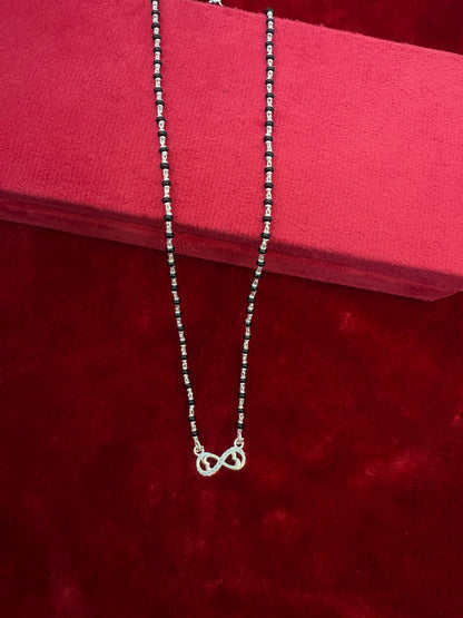 LunaDrop Contemporary Silver Mangalsutra with infinity pendant