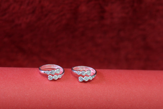 Traditional Silver Bichiya for Women | Elegant Floral Toe Rings | Adjustable Fit | Everyday Wear