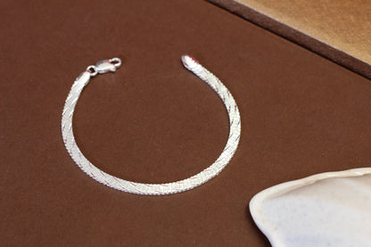 Pure Silver Bracelet for Men | Flexible Snake Pattern | Elegant Casual & Party Wear