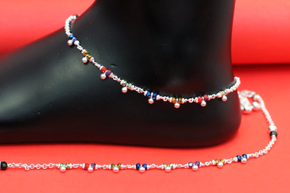 silver anklets for women