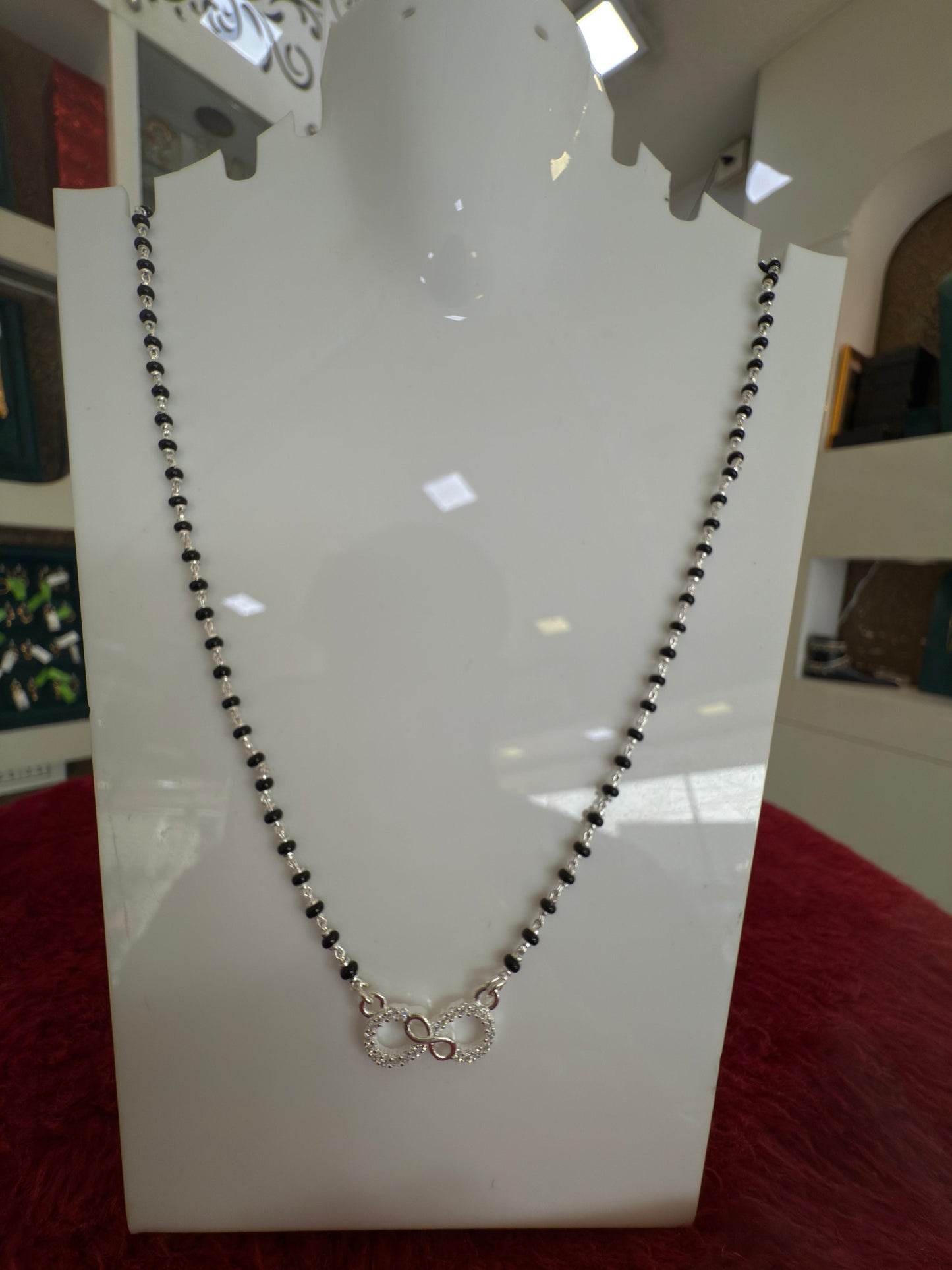 UrbanElegance Minimalist Silver Mangalsutra infinity pendant