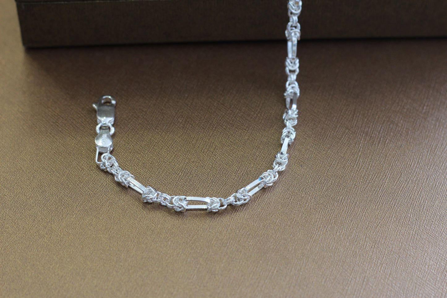 Silver Men’s Bracelet | Stylish Interlinked Knot Chain Bracelet for Men | Classic Daily Wear Silver Kada Bracelet