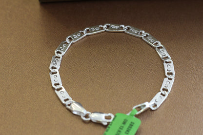 Pure Silver navabi Bracelet for Men | Flexible navabi Pattern | Elegant Casual & Party Wear