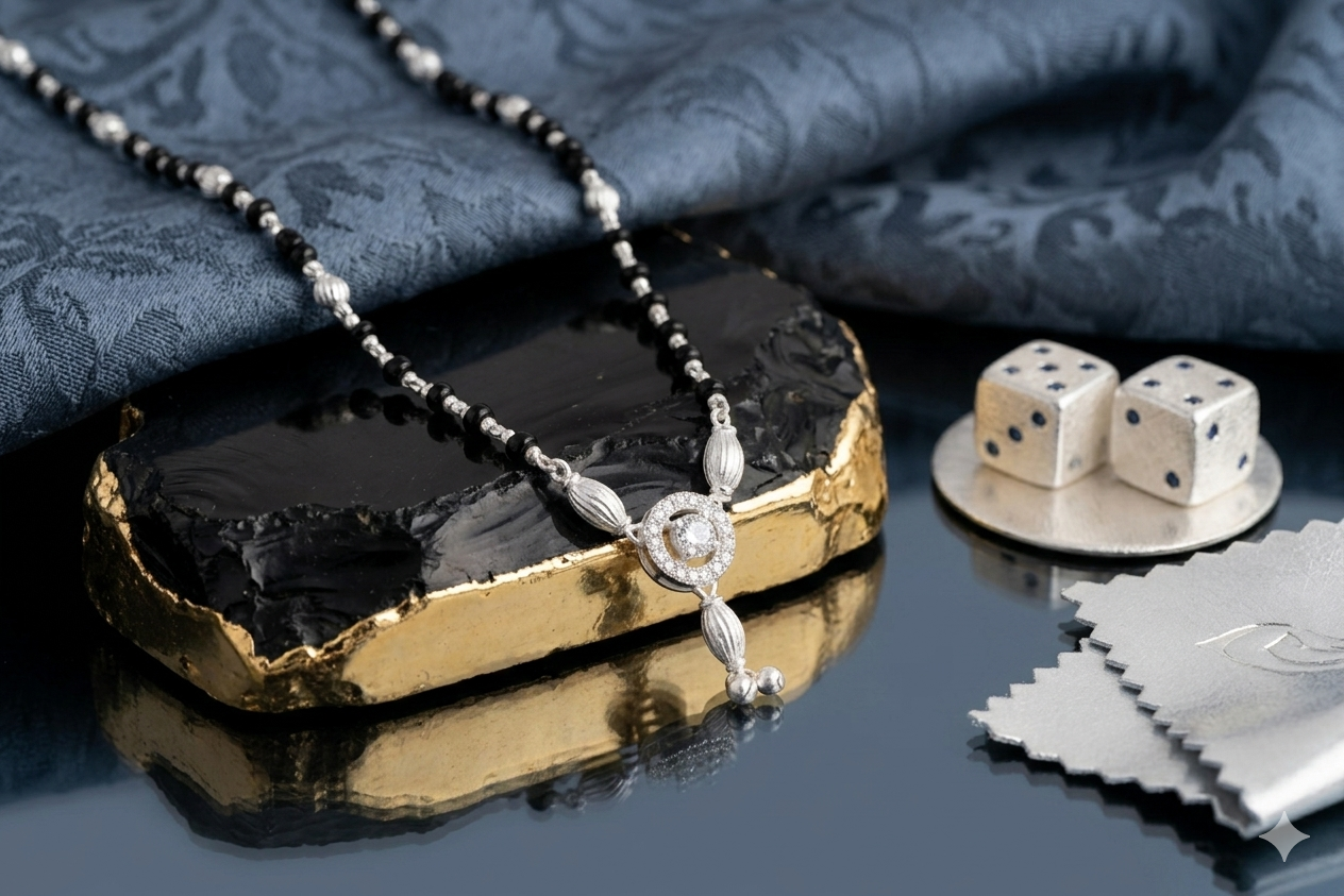 Silver short mangalsutra