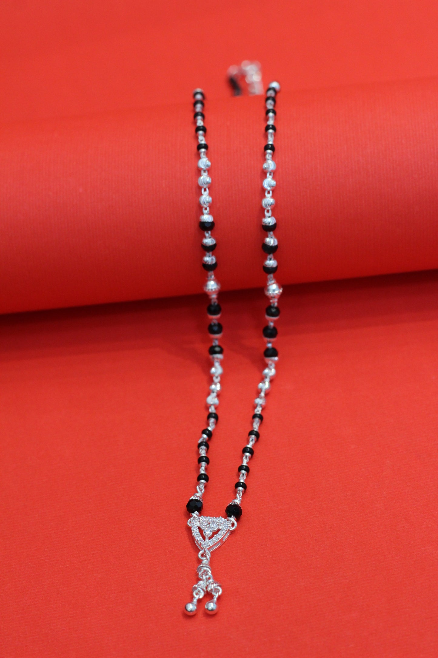 Silver short mangalsutra