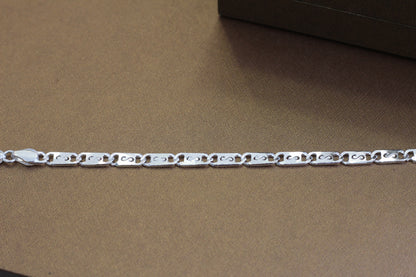 Pure Silver navabi Bracelet for Men | Flexible navabi Pattern | Elegant Casual & Party Wear