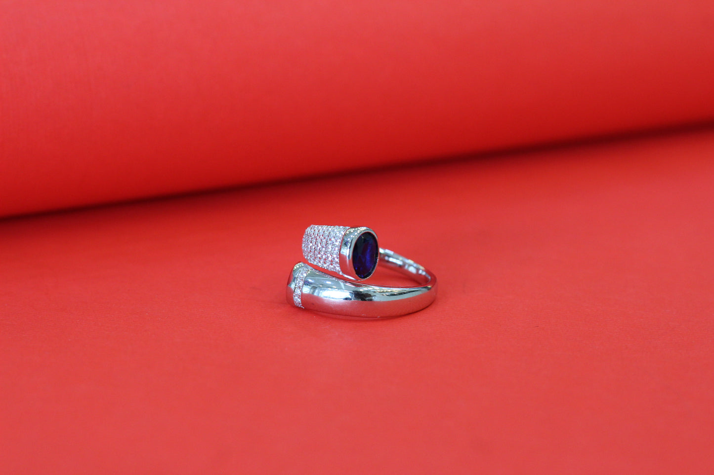Elegant Silver Finish Kada & Ring Combo Set with CZ Stones