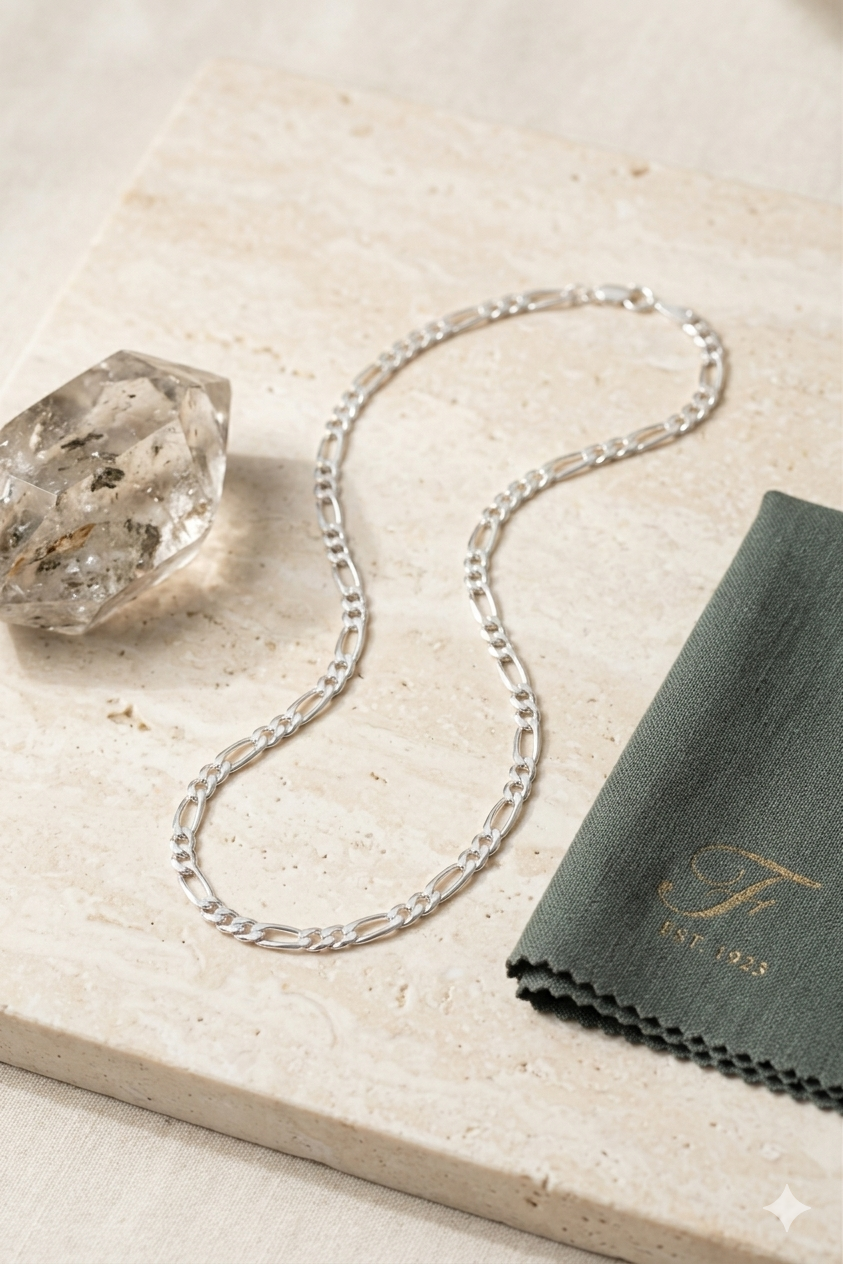 Silver thin figaro Chain – Premium Shine & Comfortable Fit