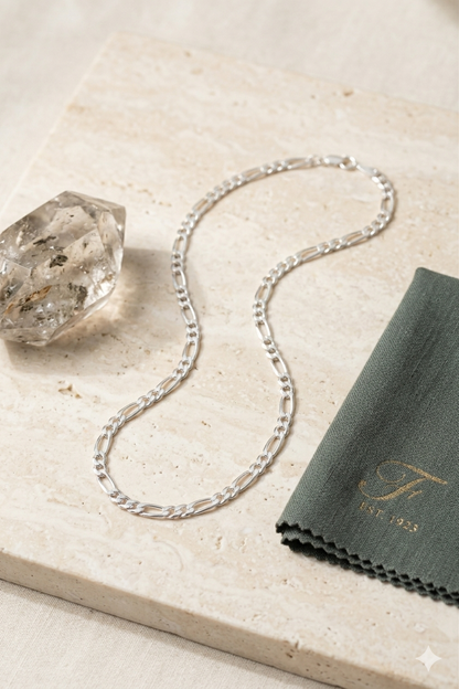 Silver thin figaro Chain – Premium Shine & Comfortable Fit