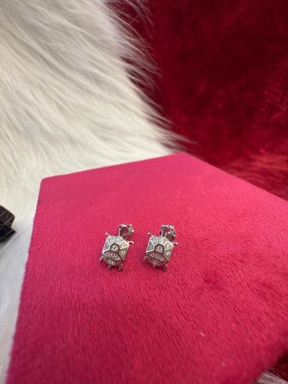 Turtle-Shaped Italian 925 Silver Tops Earrings