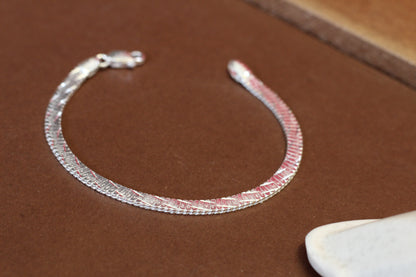 Pure Silver Bracelet for Men | Flexible Snake Pattern | Elegant Casual & Party Wear