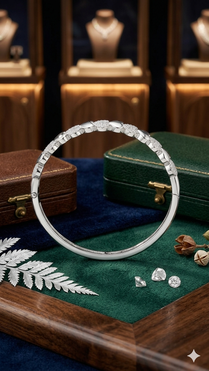Charming Heart-Link Silver Kada 💖