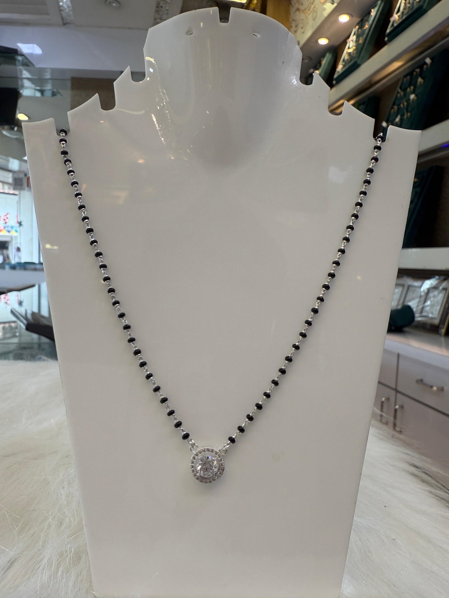 Elegant round shape Silver Mangalsutra