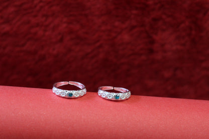 Designer Silver Toe Rings for Women | Pure Silver |plane kada design Adjustable | Pair Set
