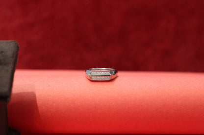 Italian Silver Men’s Ring with Rectangular Stone – Premium Designer Look