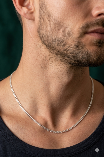 Silver thin navabi Chain – Premium Shine & Comfortable Fit