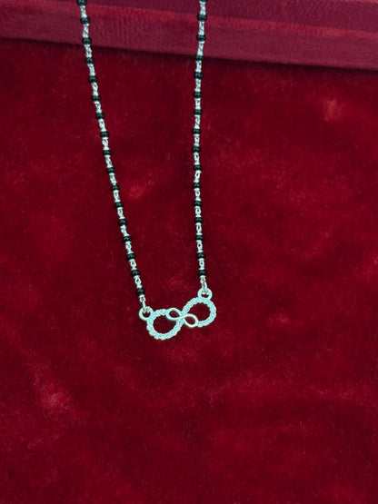 UrbanElegance Minimalist Silver Mangalsutra infinity pendant