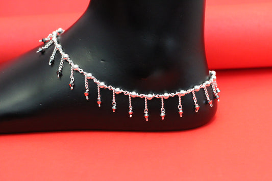 silver anklets for women