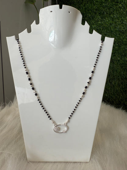 Modern Silver Mangalsutra with Minimal Pendant