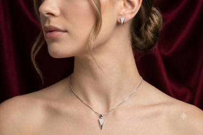 Geometric Jewelry Set Necklace & Stud Earrings