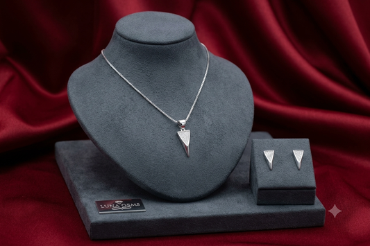 Geometric Jewelry Set Necklace & Stud Earrings