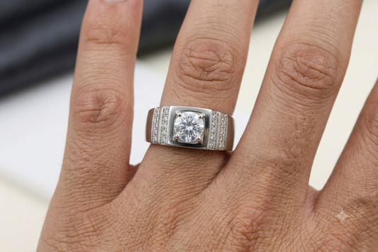 Classic Italian 925 Silver Statement Ring for Men