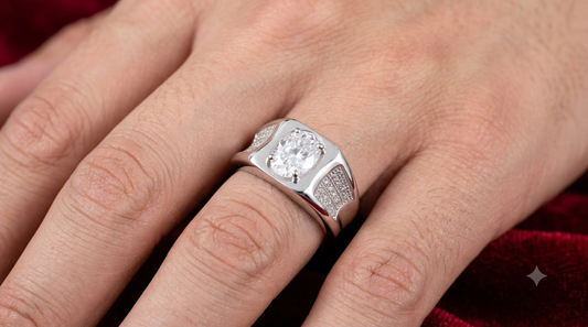 Classic Italian 925 Silver Statement Ring for Men