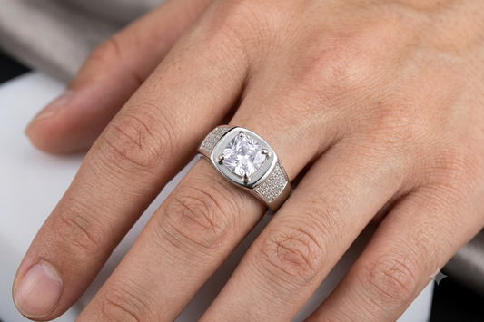 Classic Italian 925 Silver Statement Ring for Men