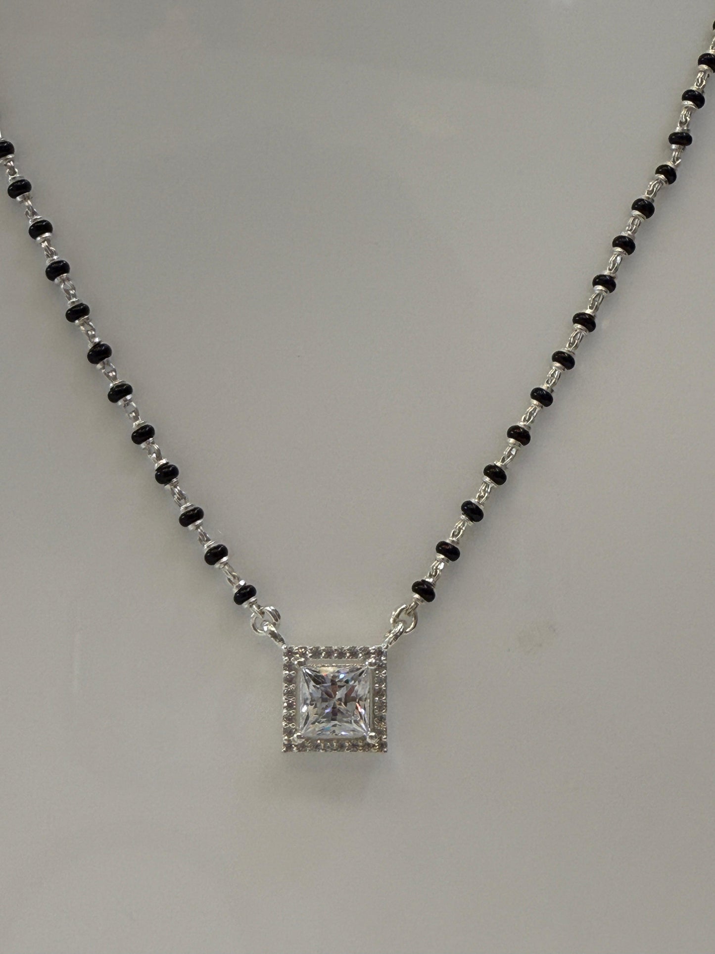 Elegant square shaped Silver Mangalsutra