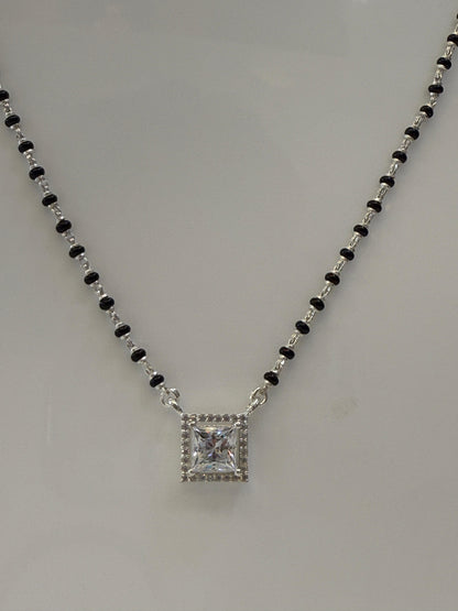 Elegant square shaped Silver Mangalsutra