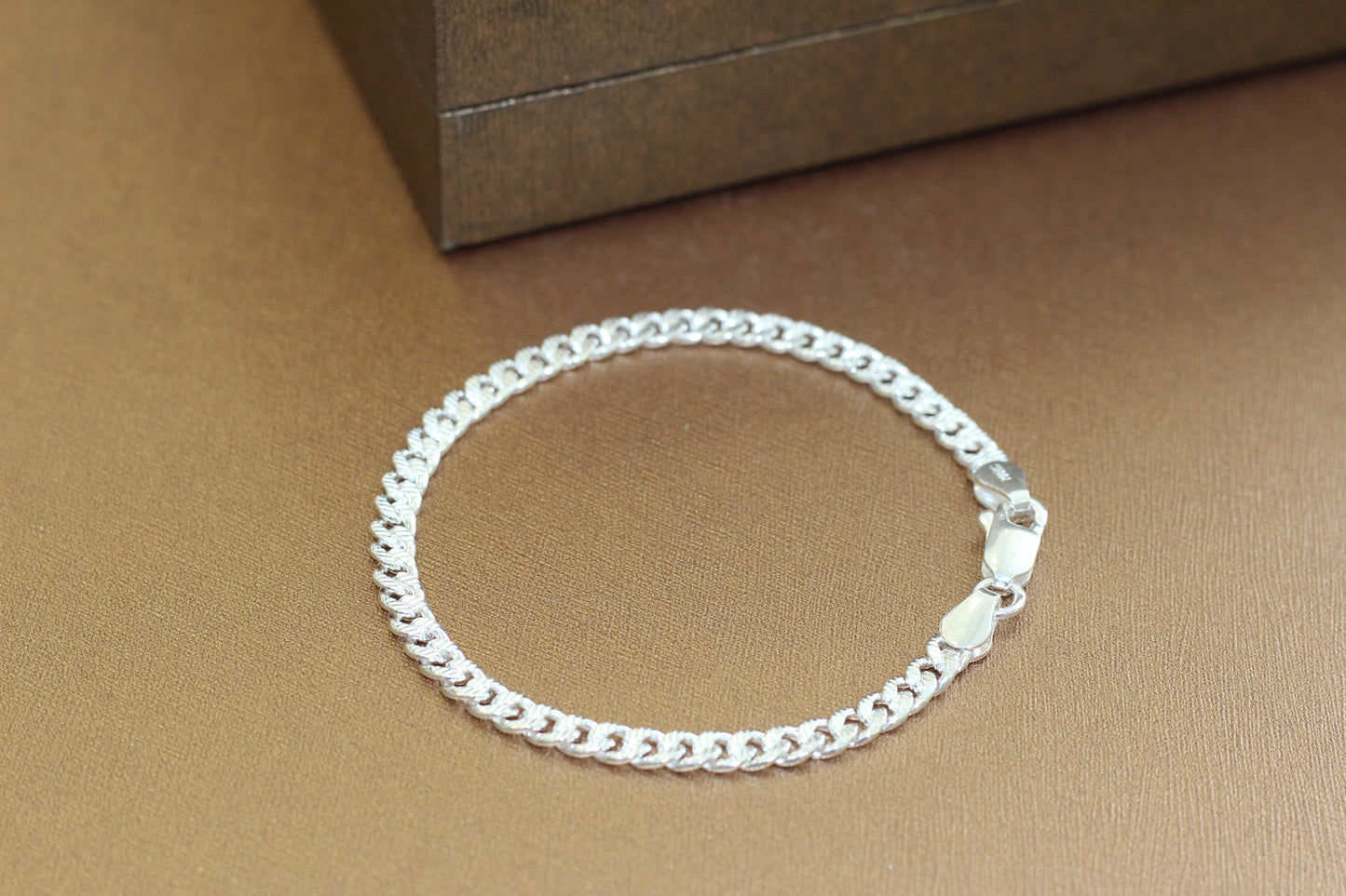 Pure Silver currap Bracelet for Men | Flexible currap Pattern | Elegant Casual & Party Wear