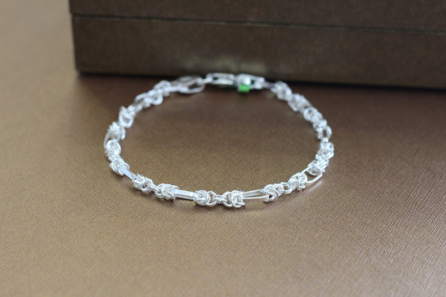 Silver Men’s Bracelet | Stylish Interlinked Knot Chain Bracelet for Men | Classic Daily Wear Silver Kada Bracelet