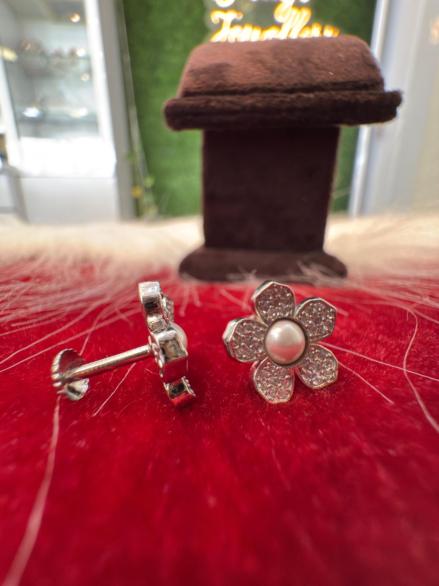 Aavika Zevar Sterling Silver Pearl Stud Earrings for Women & Girls | Elegant Teardrop Design