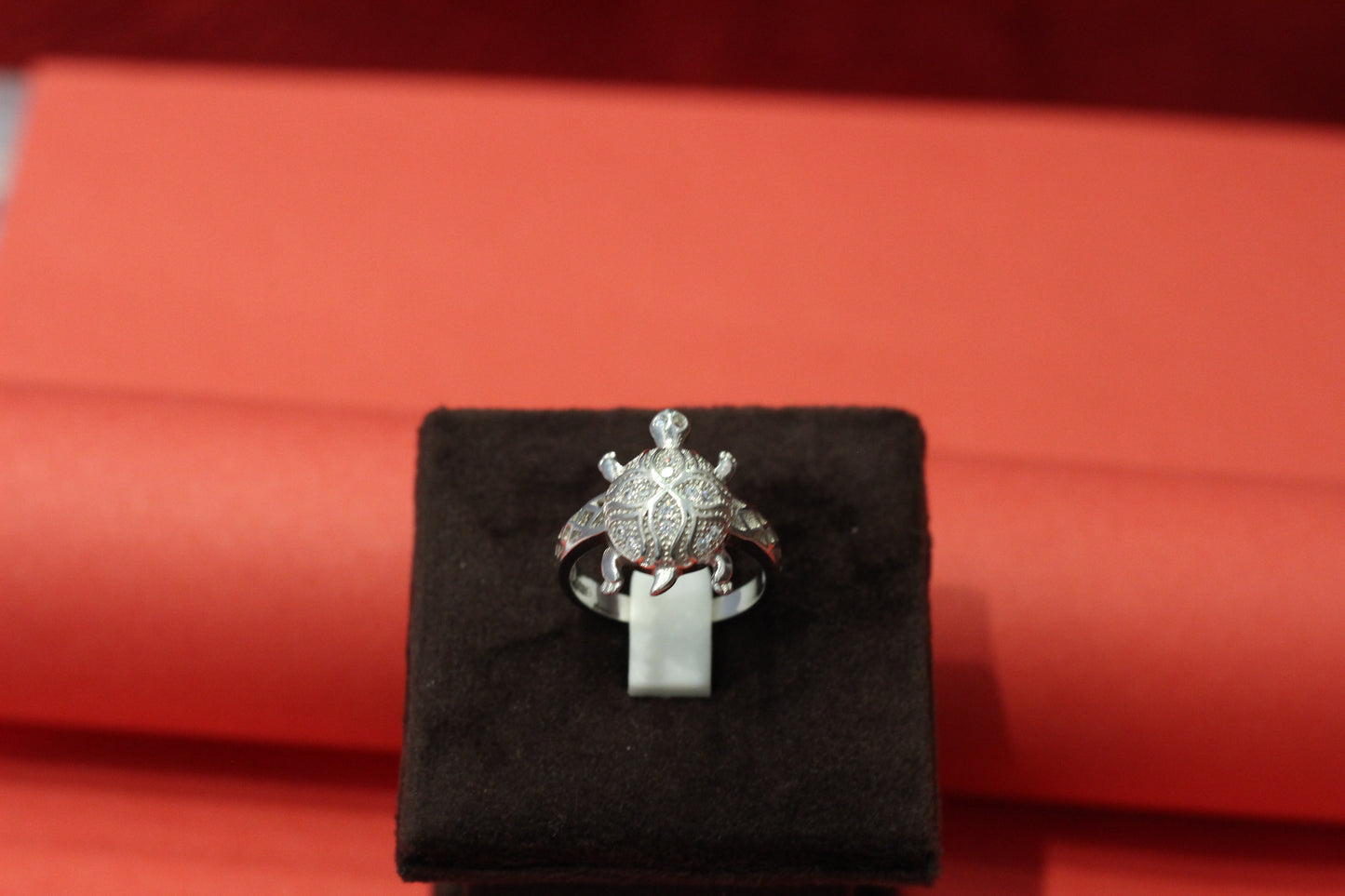 Premium Italian Silver turtle Men’s Ring with Textured Square Face